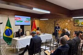 Vietnamese Ambassador to Brazil Bui Van Nghi speaks at the seminar. (Photo: VNA)
