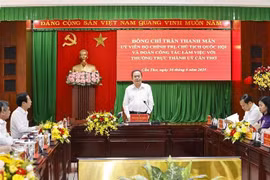 NA Chairman Tran Thanh Man speaks at the meeting (Photo: VNA)