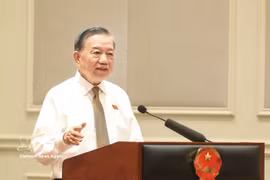 General Secretary of the Communist Party of Vietnam Central Committee and President To Lam speaks at the meeting with female NA deputies in Hanoi on October 29. (Photo: VNA)