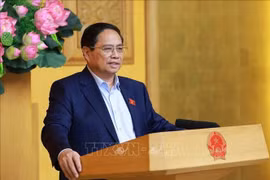 Prime Minister Pham Minh Chinh speaks at the meeting. (Photo: VNA)