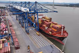 Export goods being loaded for shipment. (Photo: VNA)