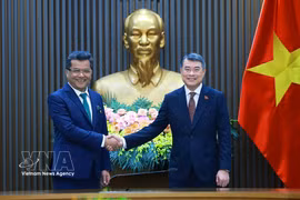 Prime Minister Le Minh Hung (right) and Indian Minister of State for External Affairs Pabitra Margherita at their meeting in Hanoi on August 26 (Photo: VNA)