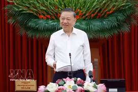 Party General Secretary and State President To Lam addresses the first meeting of the Central Steering Committee for reviewing practice and considering the amendment and supplementation of the Party Statutes on August 5. (Photo: VNA)