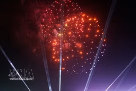 The opening ceremony of the The Visit Vietnam Year 2026 in Gia Lai province is structured in four thematic chapters, and culminated in a dazzling, multi-coloured fireworks display. (Photo: VNA)