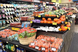 US agricultural products on display at a supermarket in downtown Washington, DC. (Photo: VNA)