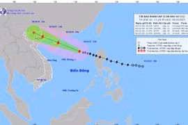The forecast path of Typhoon Matmo in the next few days. (Photo: The National Centre for Hydro-Meteorological Forecasting)