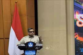 Ahmad Haikal Hasan, Head of the Halal Product Assurance Organising Agency (BPJPH) of Indonesia, speaks at the seminar (Photo: VNA)