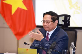 Prime Minister Pham Minh Chinh speaks at the 23rd meeting of the National Steering Committee for Combating IUU Fishing in HCM City on November 25. (Photo: VNA)