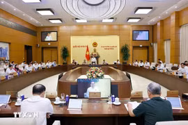 NA Chairman Tran Thanh Man speaking at the opening session of the National Assembly Standing Committee's 49th sitting (Photo: VNA)