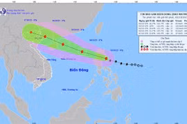 Typhoon Matmo's location at 7am on October 3 and its forecast path in the next few days. (Photo: thoitietvietnam.gov.vn)