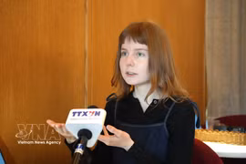 Ekaterina Makarova, a young journalist from Russia’s Sputnik news agency (Photo: VNA)