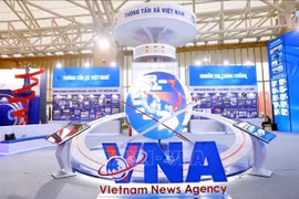 The exhibition area introduces the 80-year journey of the national news agency's establishment, construction, development and accompanying with the nation. (Photo: VNA)