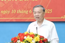 Party General Secretary To Lam addresses the working session (Photo: VNA)