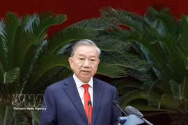 Party General Secretary and State President To Lam speaks at the conference (Photo; VNA)