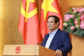 Prime Minister Pham Minh Chinh addresses the working session (Photo: VNA)