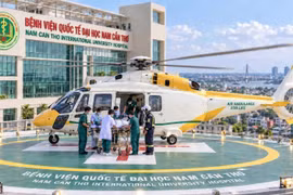 A perspective view of the helipad for emergency medical transport of the Nam Can Tho University International Hospital (Photo: VNA)