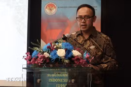 Acting Indonesian Consul General in HCM City speaks at the event (Photo: VNA)