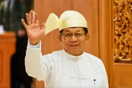 Myanmar President Min Aung Hlaing after taking the oath in Naypyidaw on April 10, 2026 (Photo: AP/VNA)