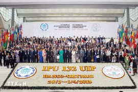 Vietnam hosts the 132nd IPU Assembly in Hanoi in 2015 under the theme “Sustainable Development Goals: Turning Words into Action." (Photo: VNA)