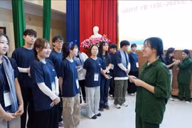 Young people of Tay Ninh and Chungcheongnam at their exchange. (Photo: VNA)