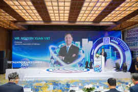Nguyen Xuan Viet, Chairman of the Insurance Association of Vietnam, speaks at the summit. (Photo: VNA)