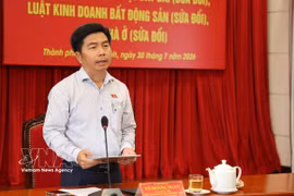 Deputy head of the Ho Chi Minh City’s National Assembly (NA) deputies delegation Vo Hoang Ngan speaks at the conference (Photo: VNA)