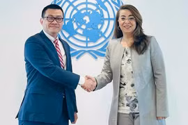 Ambassador Vu Le Thai Hoang, Vietnam’s Permanent Representative to the UN and international organisations in Vienna, Austria meets with Ghada Fathi Waly, United Nations (UN) Deputy Secretary-General and Executive Director of the UN Office on Drugs and Crime (UNODC). (Photo: VNA)