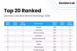 A chart shows the Decision Lab Best Brand 2024 Rankings. (Photo courtesy of Decision Lab)