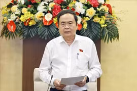 National Assembly Chairman Tran Thanh Man delivers the closing remarks at the event. (Photo: VNA)