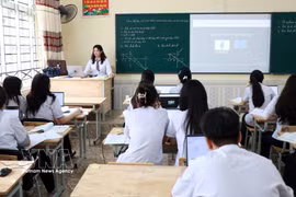 An AI-applied class at Chu Van An Lower Secondary School in Kim Bang ward, Ninh Binh province (Photo: VNA)