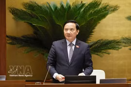 National Assembly Vice President Nguyen Khac Dinh precides over the discussion (Photo: VNA)