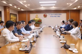 A view of the meeting between Phu Tho authorities and a visiting delegation from Germany's KfW Development Bank in the province on August 20, 2026. (Photo: VNA)