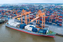 An aerial view of Hai Phong port. (Photo: VNA)