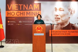 Vietnamese Ambassador to Greece Pham Thi Thu Huong speaks at the event. (Photo: VNA)