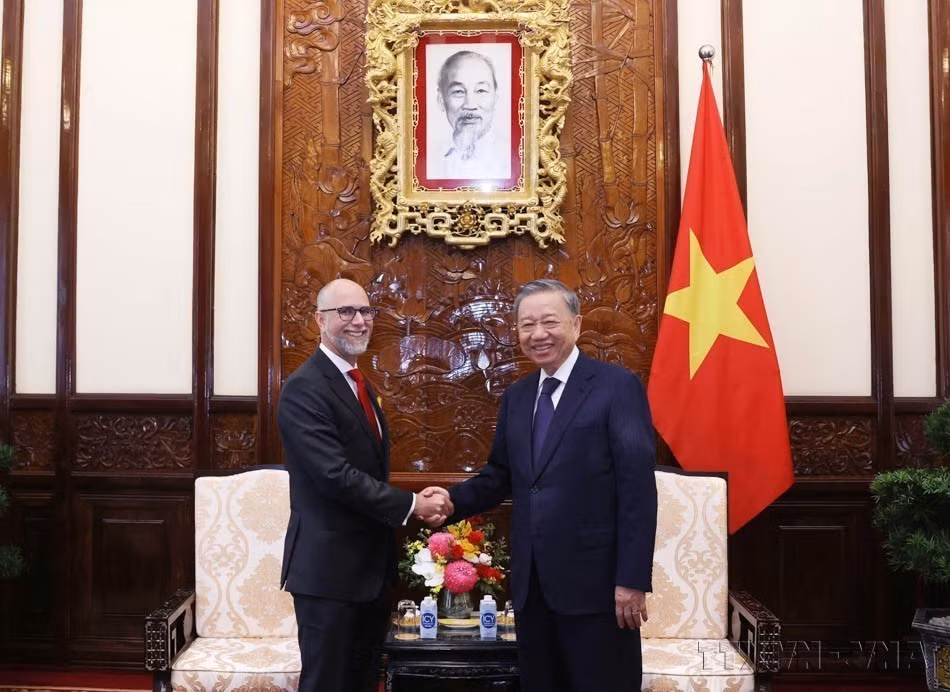 State President To Lam receives Canadian Ambassador to Vietnam Shawn Steil in Hanoi on August 2, 2024. (Photo: VNA)