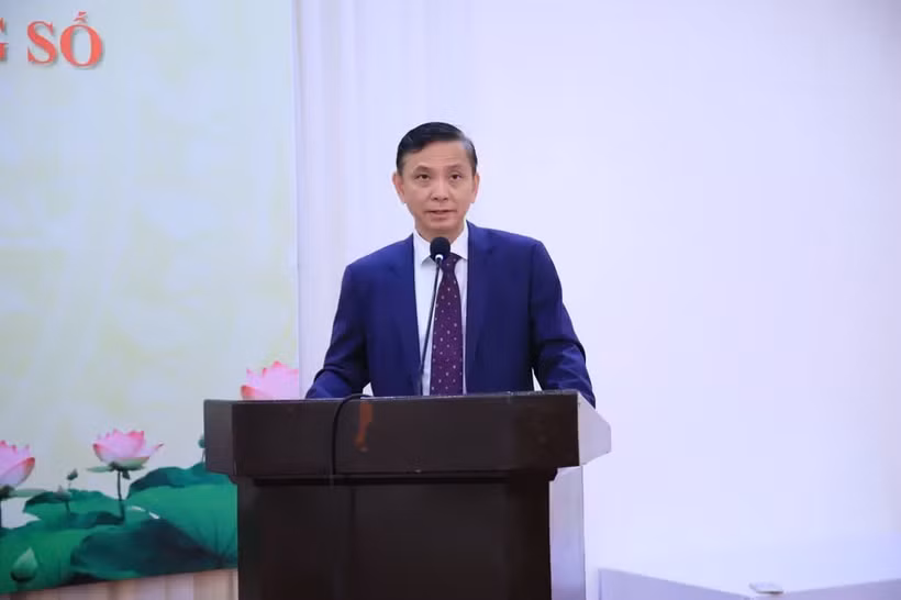Tran Hoang, Director General of the Copyright Office of Vietnam under the Ministry of Culture, Sports and Tourism speaks at the workshop (Photo: VietnamPlus)