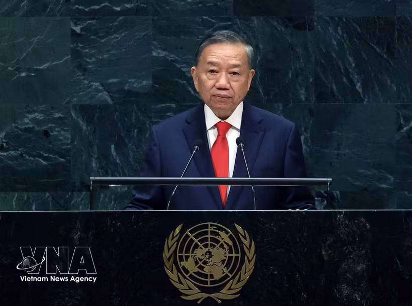 General Secretary of the Communist Party of Vietnam Central Committee and President To Lam speaks at the High-Level General Debate of the 81st Session of the United Nations General Assembly in New York on September 22, 2026. (Photo: VNA)