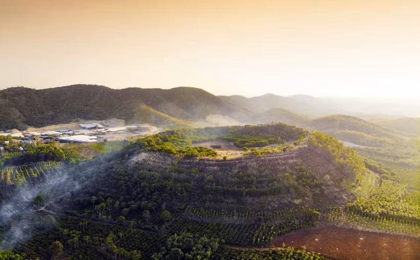 Bang Mo volcano in Lam Dong province (Photo published by VNA)