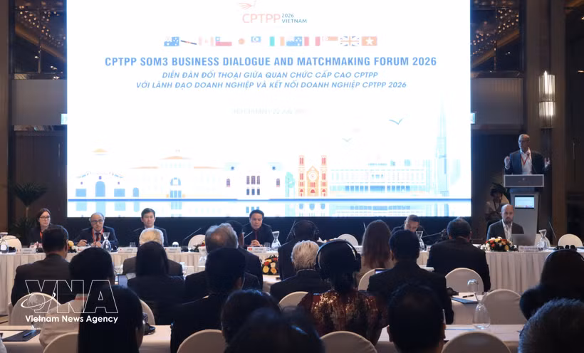 The dialogue and business networking forum between CPTPP senior officials and business leaders is held in Ho Chi Minh City on July 22, as part of the 2026 CPTPP Senior Officials' Meeting (SOM3) hosted by Vietnam. (Photo: VNA)