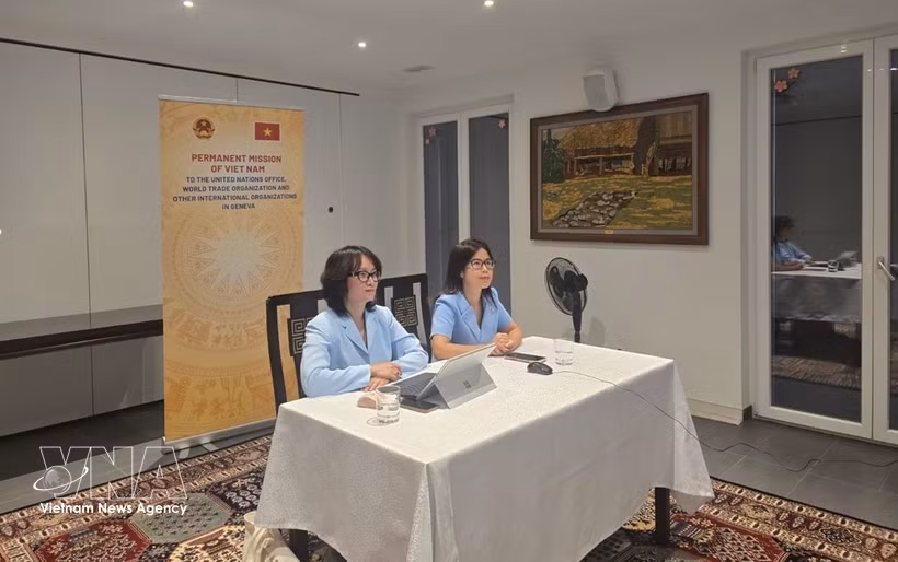 Representatives of the Permanent Mission of Vietnam in Geneva attend the seminar (Photo: VNA)