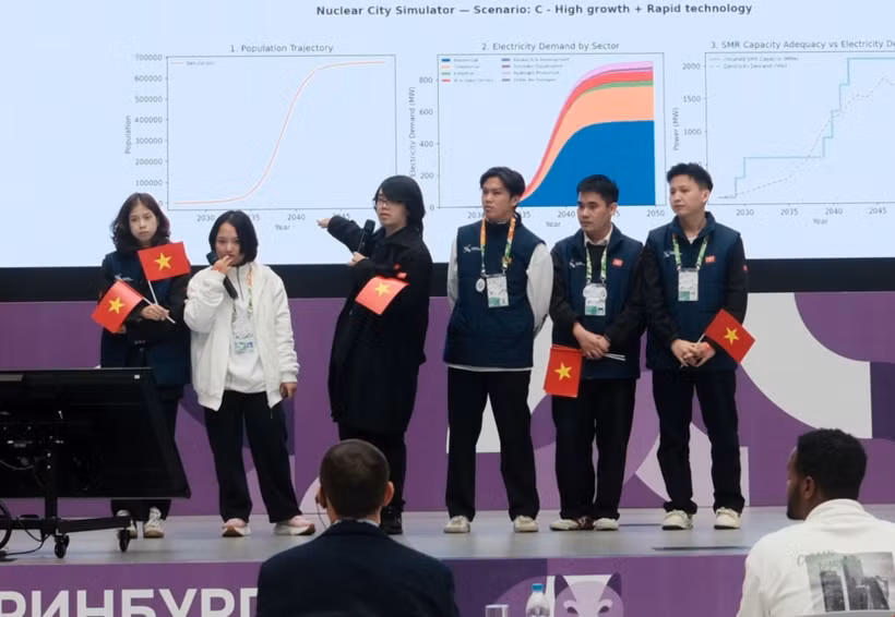 The Vietnamese team at the finals of Global HackAtom 2026 in Russia from September 11–17. (Photo: published by VNA)