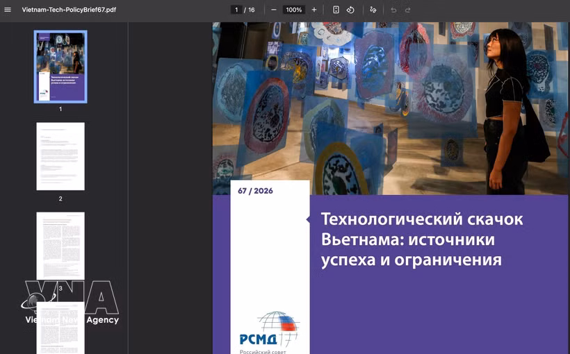 The report “Vietnam’s Technological Leap: Sources of Success and Limitations” (Photo: screenshot)