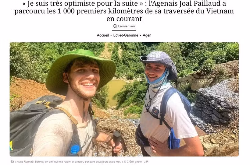 An inspirational story about Joal Paillaud was published by French newspaper Sud Ouest on July 8 (Screenshot photo)