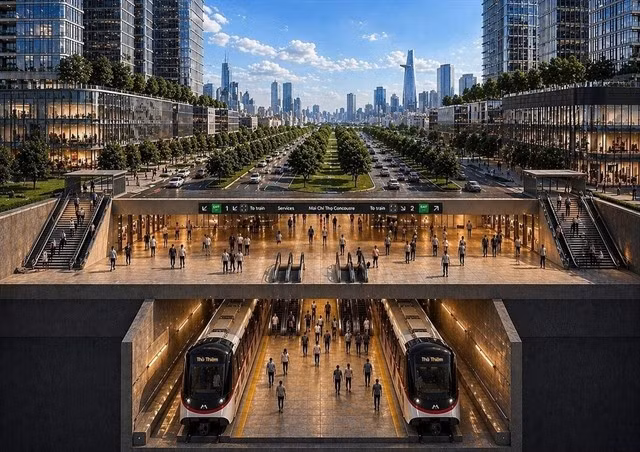 A rendering of the Ben Thanh-Thu Thiem railway line. Photo courtesy of Thaco