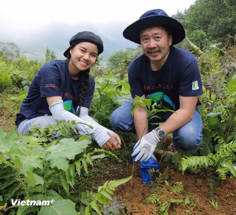 Planting 6,000 native trees in Na Bai village of Van Ho commune, Son La province. (Photo: VietnamPlus)