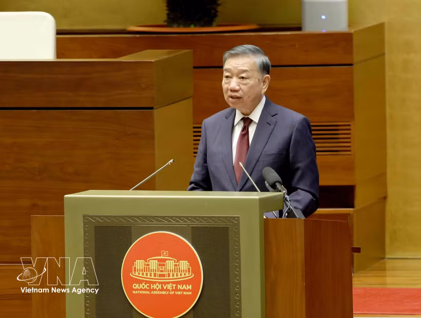 General Secretary of the Communist Party of Vietnam Central Committee and President To Lam addresses the conference. (Photo: VNA)