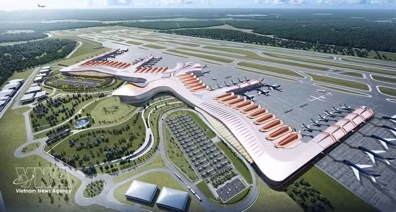 A graphic image of Terminal 2 of Phu Quoc International Airport. The new terminal is currently under construction. (Photo: VNA)