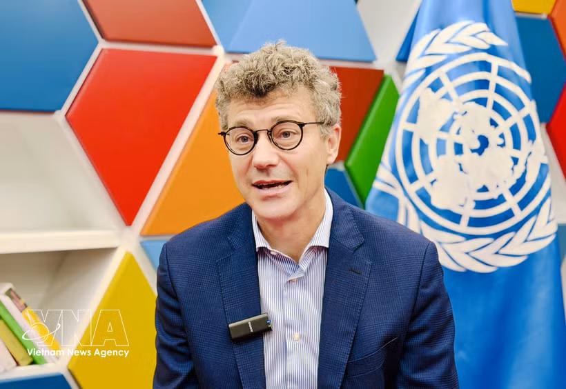 Jonathan Wallace Baker, UNESCO Representative to Vietnam, grants an interview to the Vietnam News Agency (Photo: VNA)
