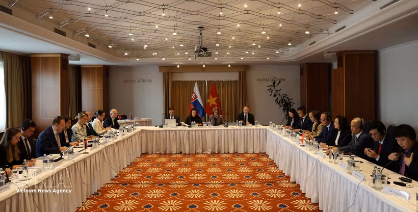 A view of the plenary session of the third meeting of the Vietnam-Slovakia intergovernmental committee on economic cooperation in Bratislava, Slovakia, on September 15, 2026. (Photo: VNA)
