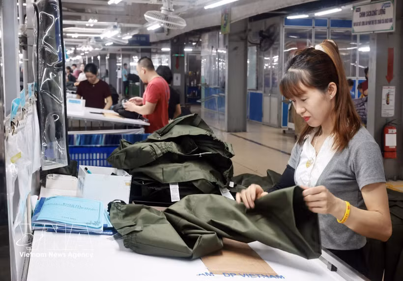 Garments for export to the EU are produced at TNG Garment Joint Stock Company in the northern province of Thai Nguyen. (Photo: VNA)